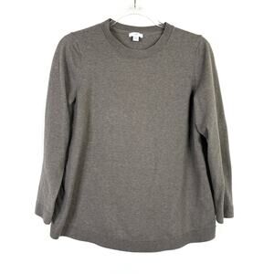 J. Jill Light Brown Cotton Blend Sweater Crew Neck Womens Medium PETITE
